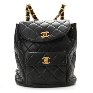 Auth Chanel CC Quilted Matelasse Drawstring Backpack